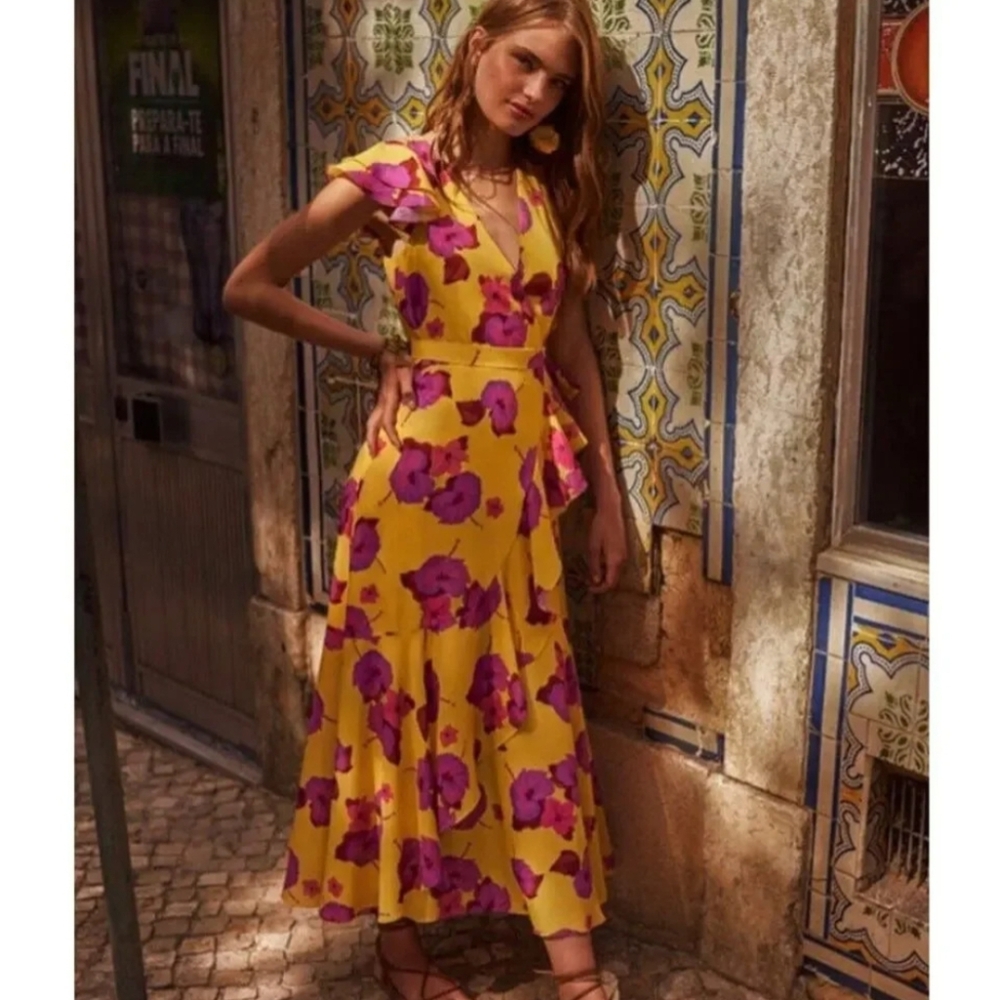 Borgo De Nor Almeda Floral V-Neck Wrap Maxi Dress